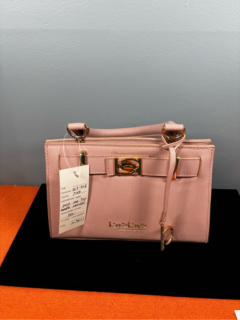 One off Prototype bebe Pink Structured Top-Handle Mini Satchel